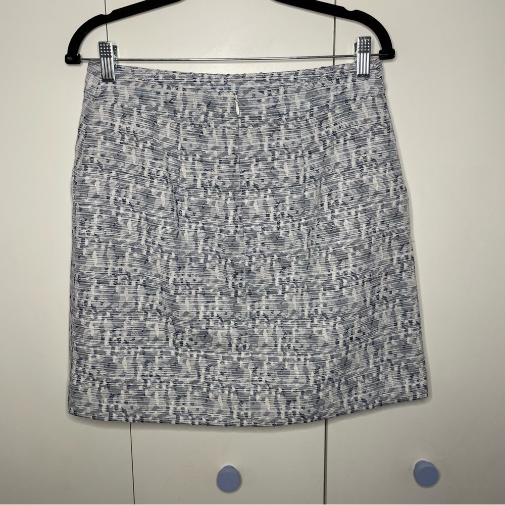 Ann Taylor LOFT Petaled Jacquard Pocket Shift Skirt Size 6 Midnight Cobalt NWT